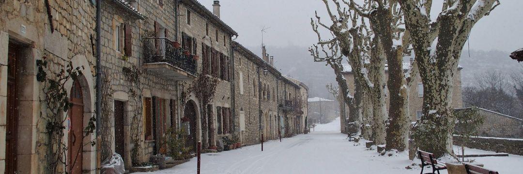 Saint-Maurice d'Ibie sous le neige
